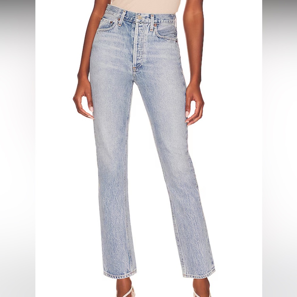 AGOLDE - Riley High Rise Straight Crop in Renewal Size 25